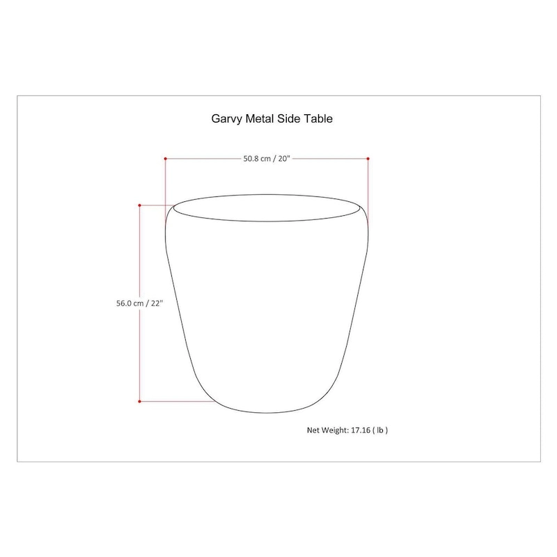 WYNDENHALL Beaton Industrial 20 inch Wide Metal Accent Side Table, Fully Assembled - 20 W x 20 D x 22 H