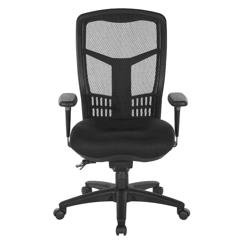 Black Breathable Office Chair with Fixed Backrest