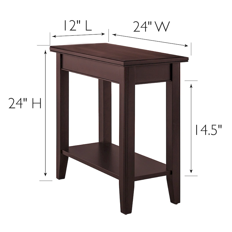 Leick Home Laurent Narrow End Table with Shelf