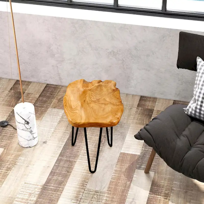 Cedar Roots Naturally Shaped Small Stand with 3 Hairpin Legs - 13.5 x 12 x 19