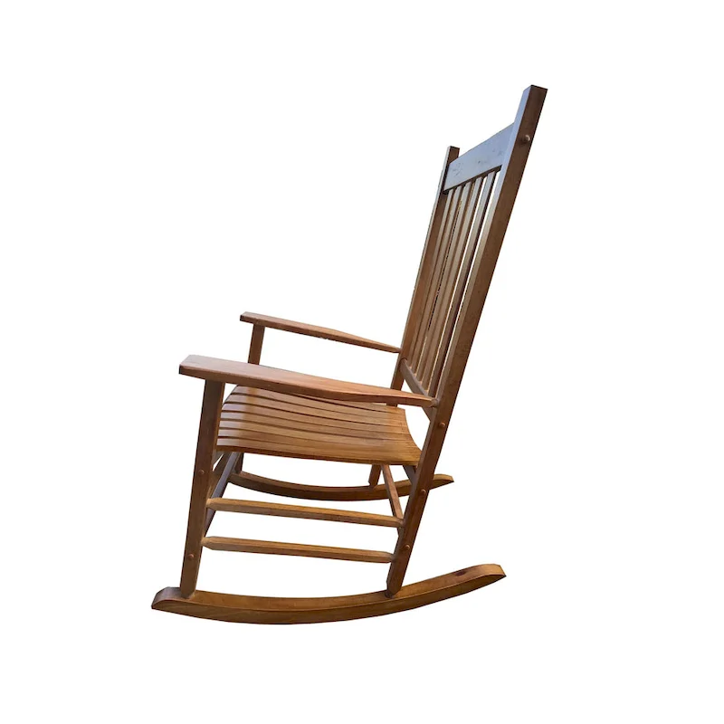 Brown 26.38 High Back Rocking Chair with Wood Frame