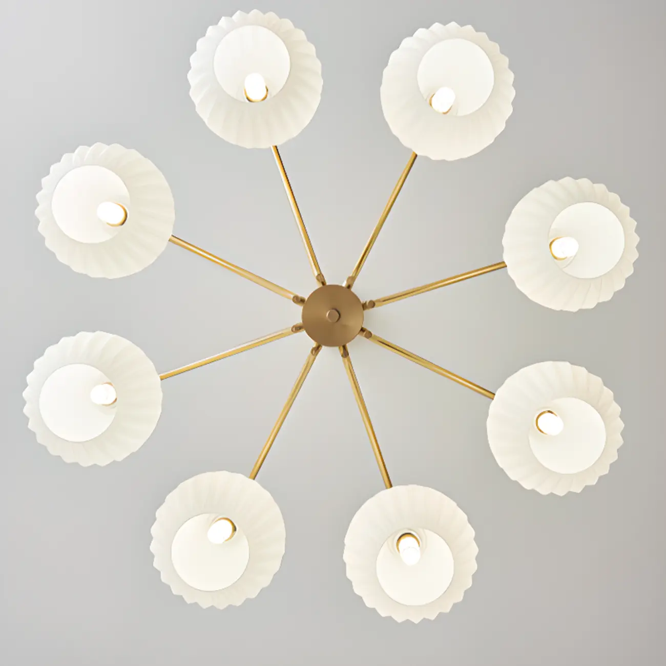 Modern 8-light Glass Globe Chandelier with Adjustable Height