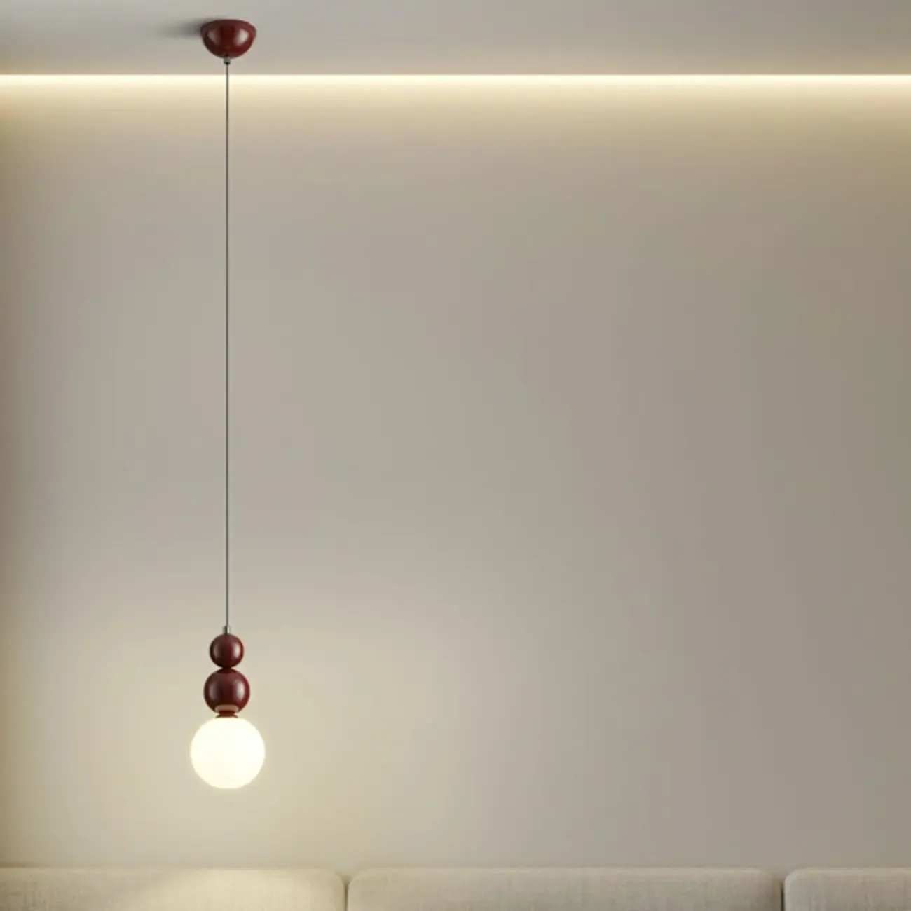 Nordic Frosted Glass Globe Ceiling Light with Extended Cord