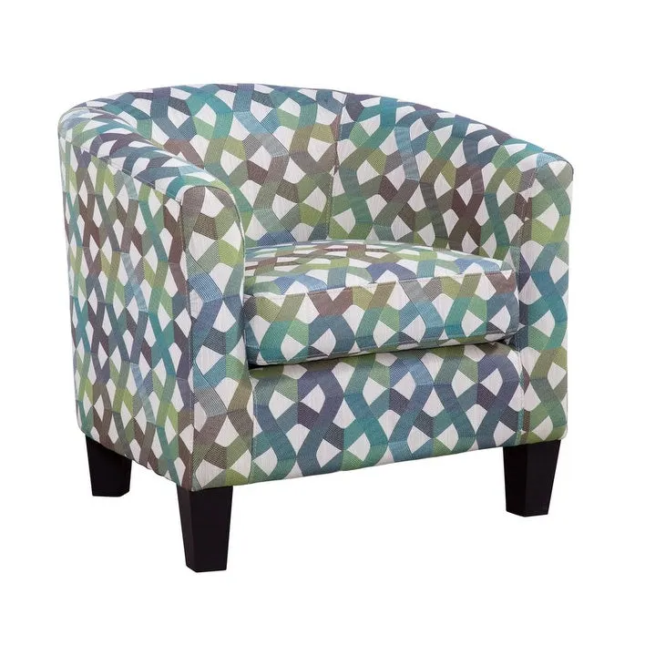 Grafton Home Enzo Upholstered Accent Barrel Chair Fairyland Green and Blue