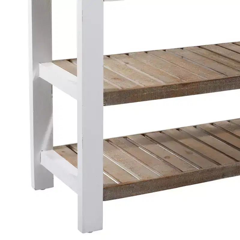 Farmhouse Wood Rectangle Console Table White - Olivia & May