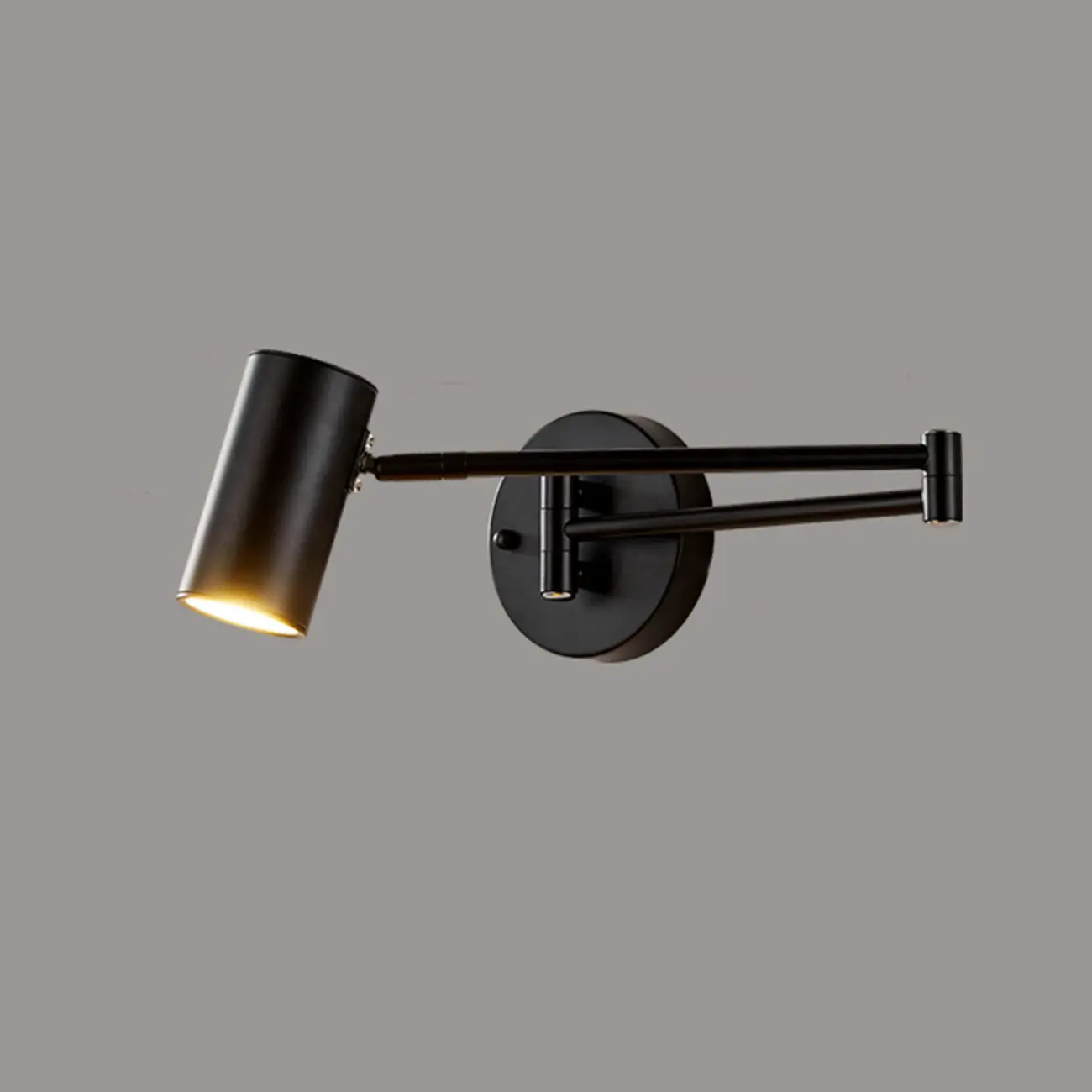Modern Bedside Swing Arm Wall Light with Iron Shade