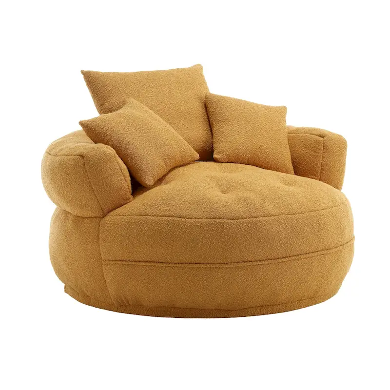 Circular wide living room fabric sofa, balcony homestay lazy sofa chair