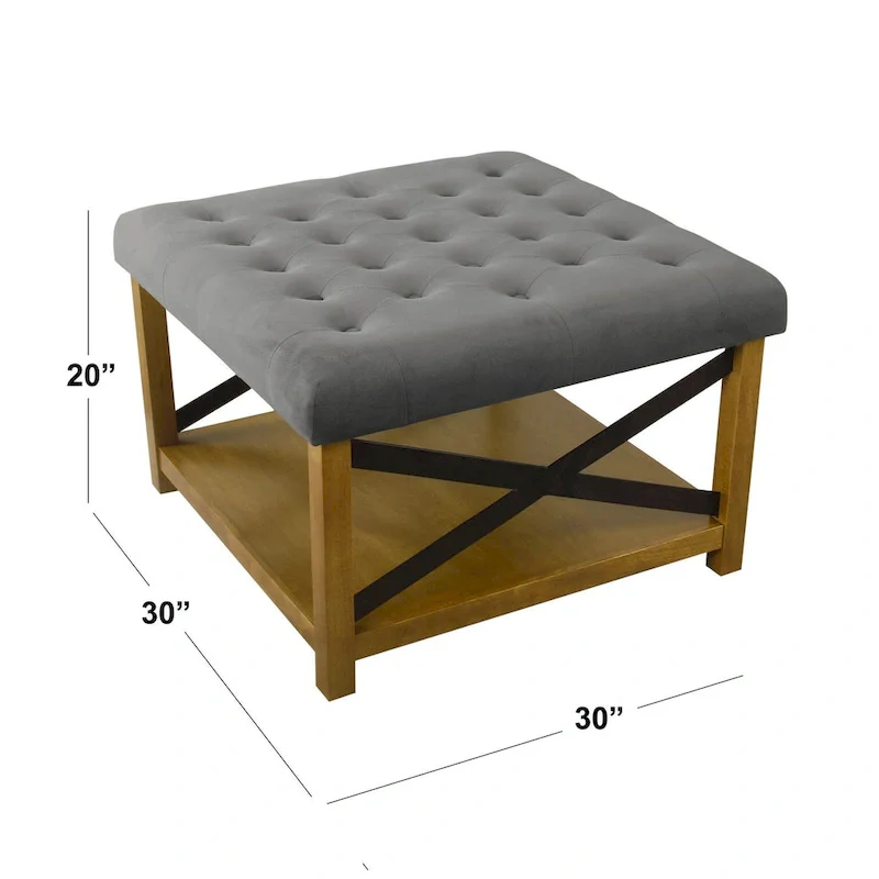 HomePop Tufted Top square cocktail Ottoman
