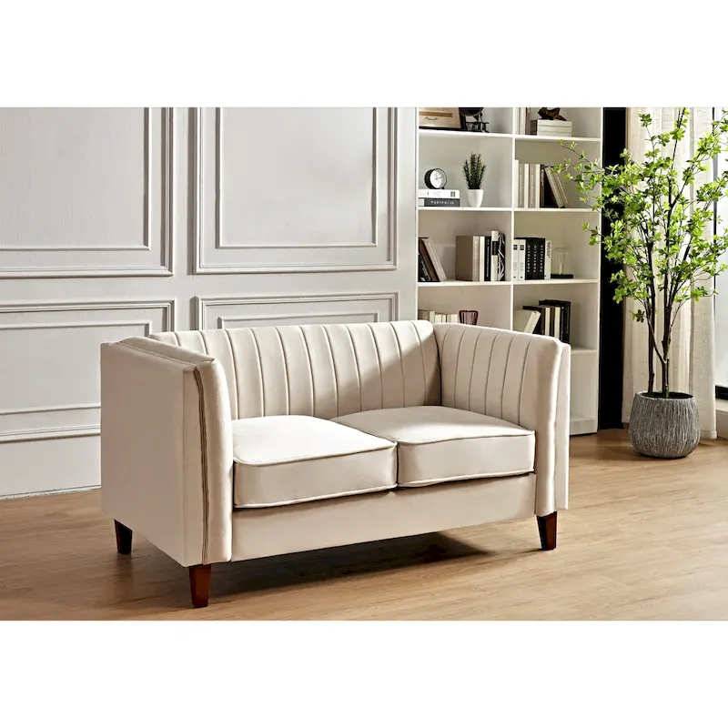 Line Tufted Square Design Loveseat