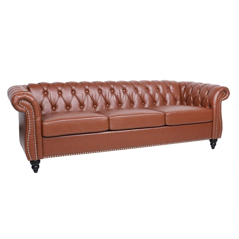 84.65 Rolled Arm Chesterfield 3 Seater Sofa