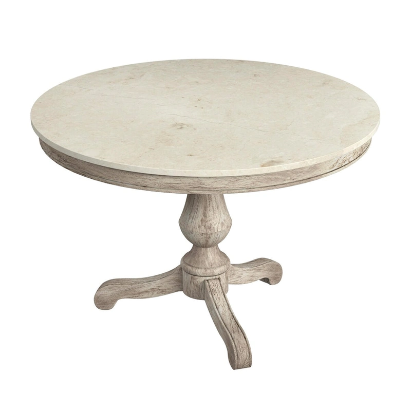 Danielle 44 Round Pedestal Marble Dining Table