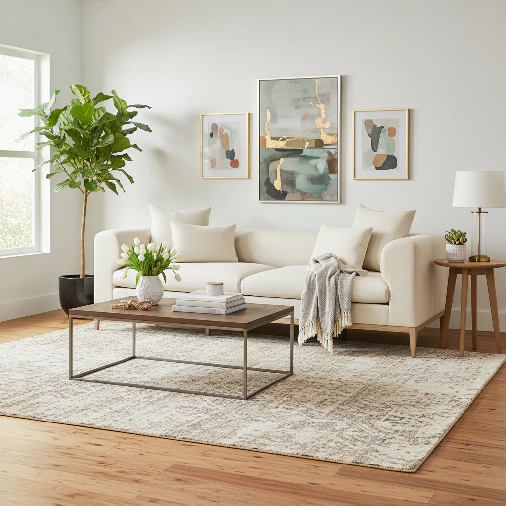 103 Upholstered Sofa, Beige