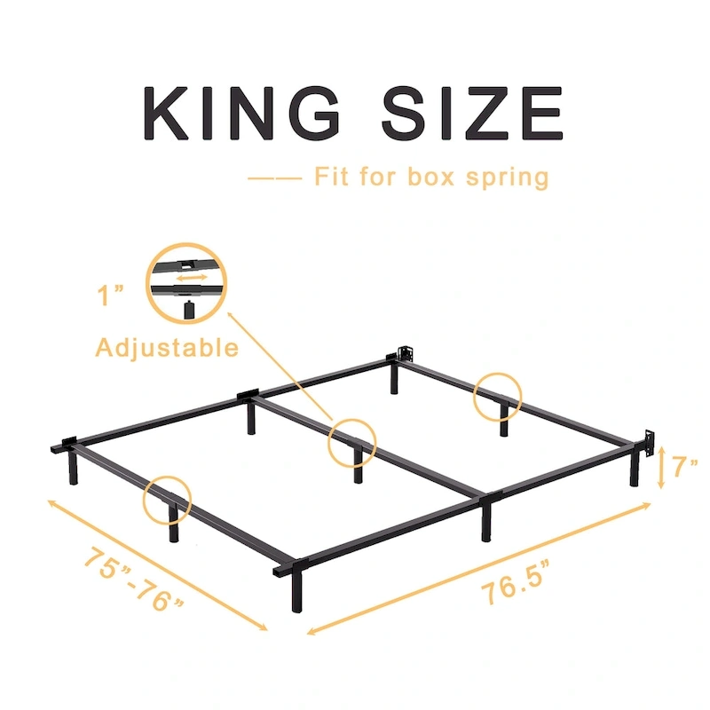 7 Inch Adjustable Steel Bed Frames Heavy Duty