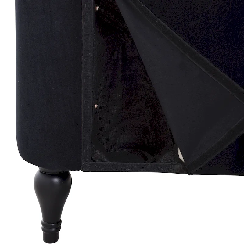 Button Tufted Velvet Chaise Lounge Chair