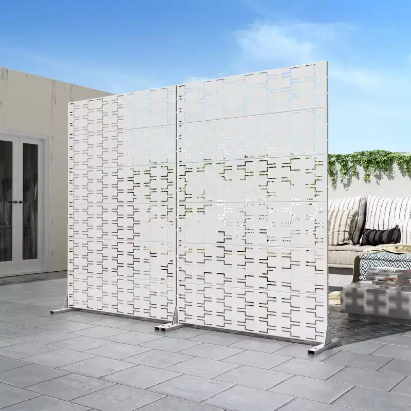 MAYEERTY Privacy Screens and Panels with Free Standing White for Outdoor Balcony Patio Garden Room Divider