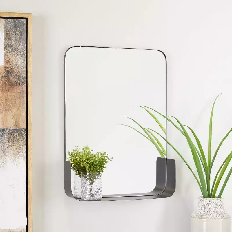Metal 1 Shelf Wall Mirror
