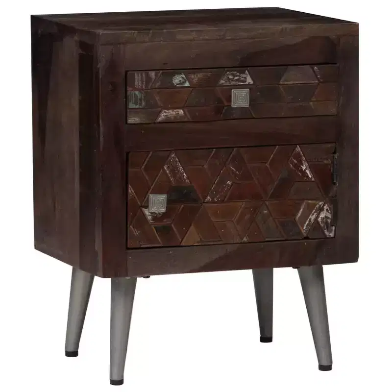 vidaXL Bedside Cabinet Solid Reclaimed Wood 15.7x11.8x19.6
