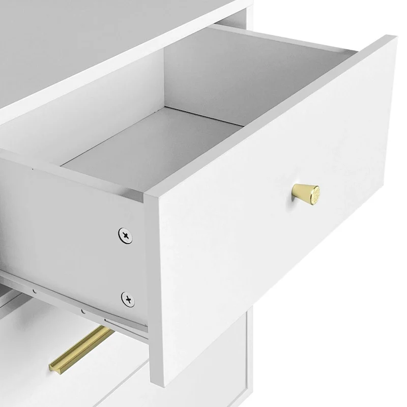 Seven-Drawer Large Chest of Drawers Cabinet with Golden Handles and Legs