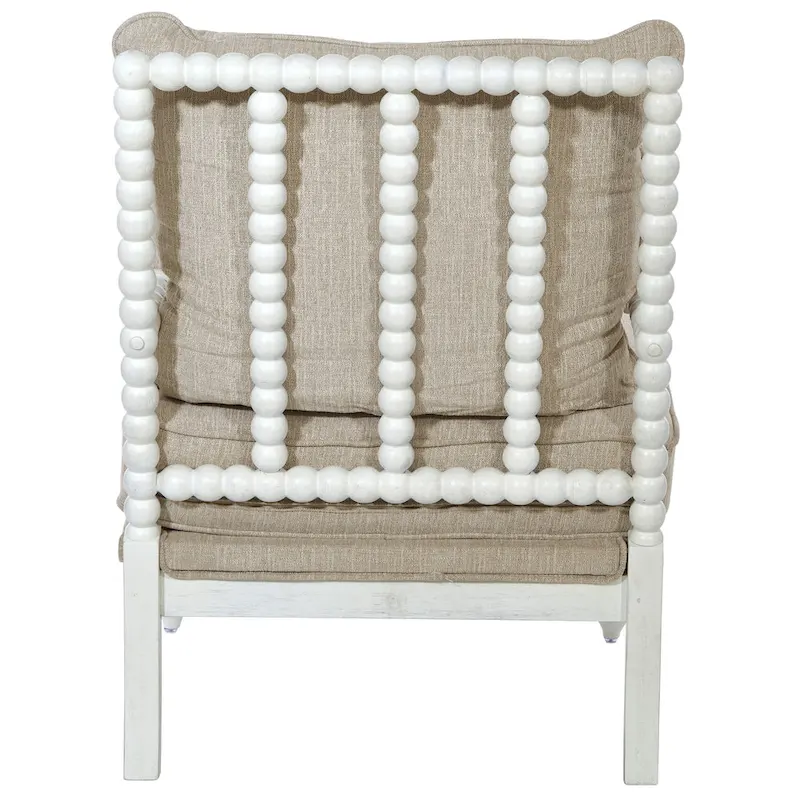 Kaylee Spindle Chair in Fabric with White Frame