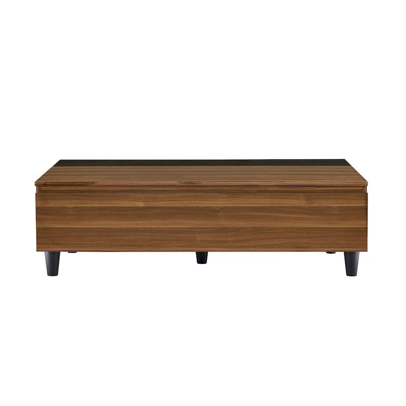 47 W Coffee Table w/Lift Top, Walnut & Black