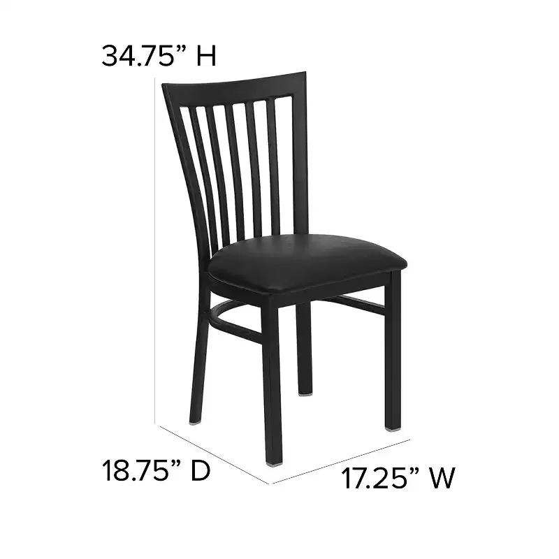 Flash Furniture Black School House Back Metal Restaurant Chair