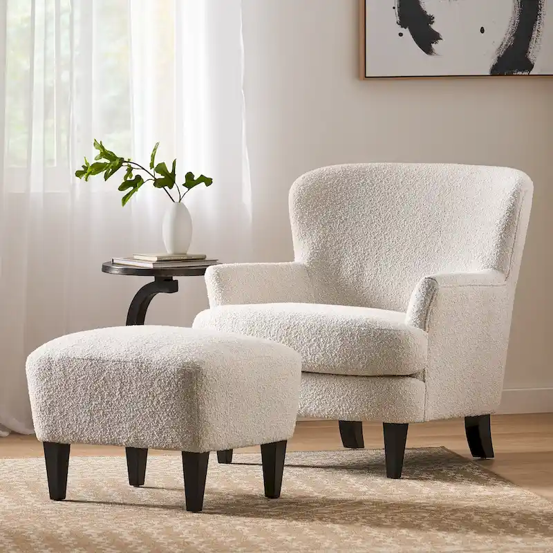 Hartshorn Upholstered Club Chair and Ottoman Set by Christopher Knight Home