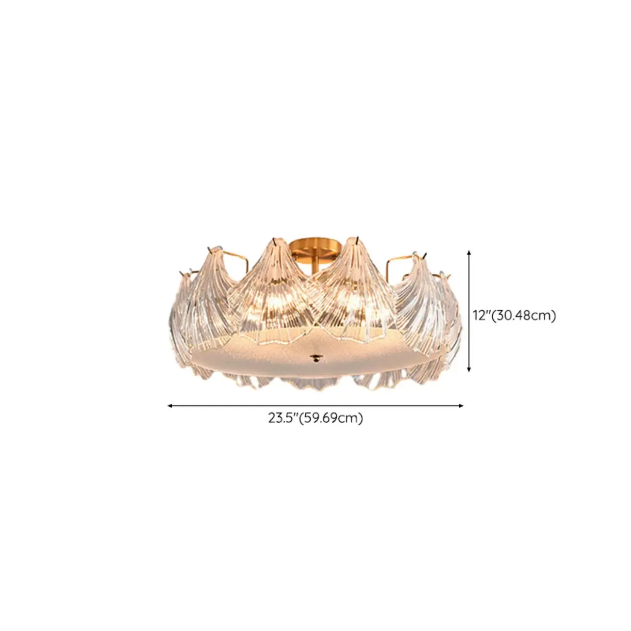 Luxury Living Room Ceiling Light with Glass Shell Shade