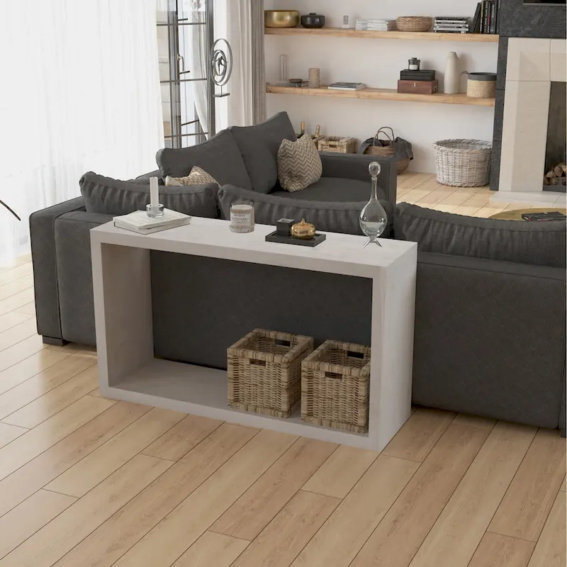 Keli 52 Inch Mango Wood Sideboard Console Table, Open Cube, 1 Shelf