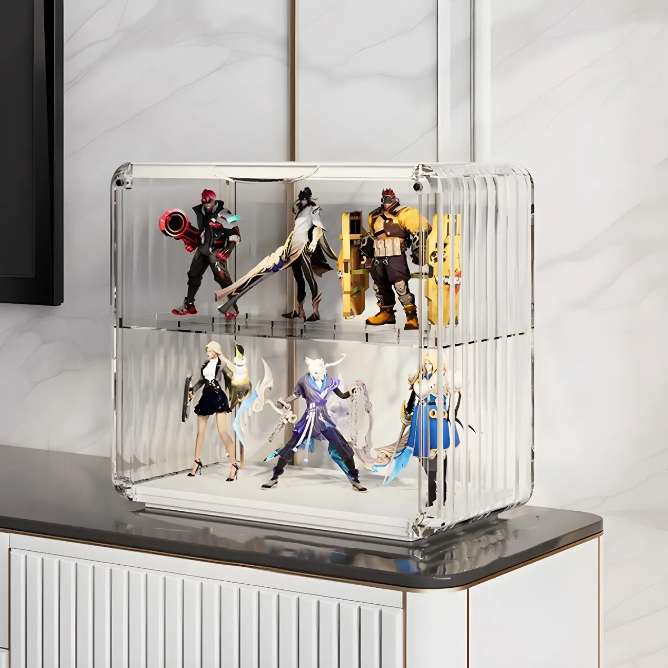 Living Room Stackable Clear Acrylic Display Cabinet
