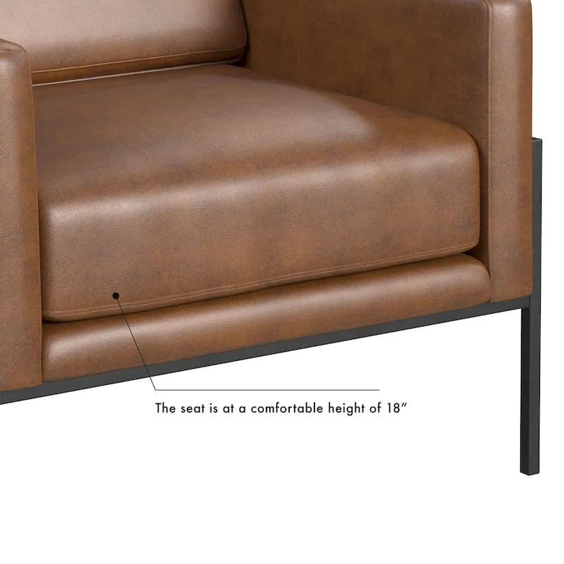 HomePop Modern Upholstered Club Chair w/Metal Frame