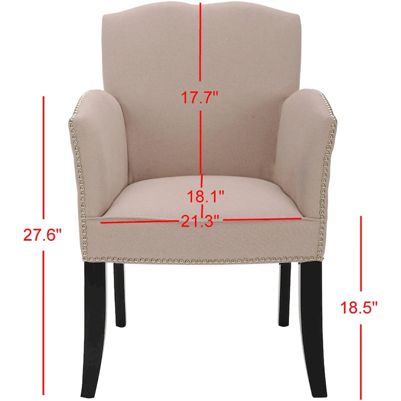 SAFAVIEH Veloudo Tan Linen Arm Chair - 24 x 25 x 36.2 - 24Wx25Dx36H