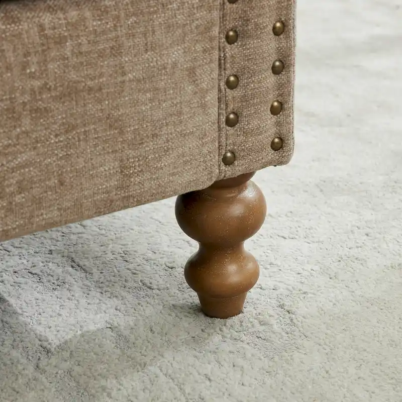 75.2 Chenille 3-Seater Sleeper Sofa with 4 Throw Pillows And 2 Bolsters