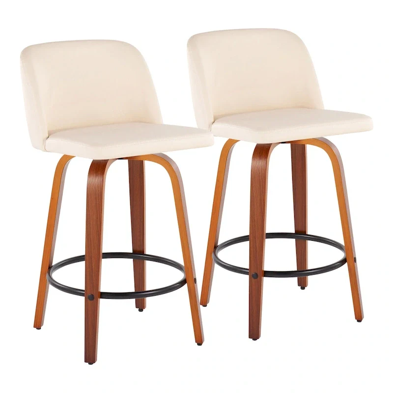 Carson Carrington Vallberga 26 Counter Stool with Black Round Footrest (Set of 2)