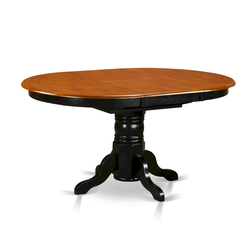 Kitchen Dining Table Butterfly leaf Oval Table Top and Pedestal Legs- Hardwood Table (Finish Option)