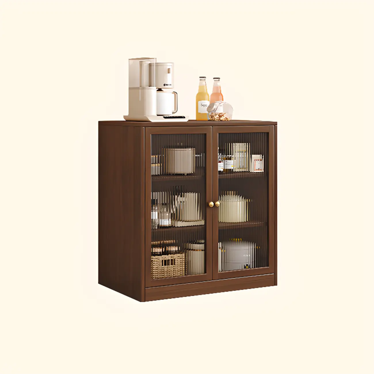 Modern Art Deco Wood Buffet Sideboard with Storage