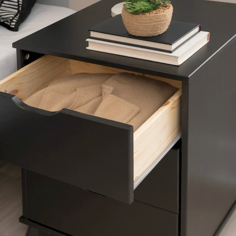 Purcell Pine Wood 3-Piece Bedroom Set with 6-Drawer Dresser and 3-Drawer Nightstands (Set of 2)