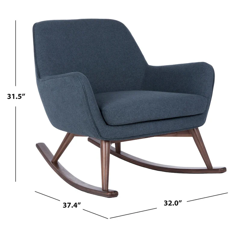 SAFAVIEH Couture Breeda Mid-Century Rocking Chair - 32Wx37Dx32H