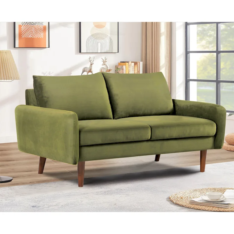 US Pride Furnitirue 58W Tapered Legs Kent Velvet Loveseat