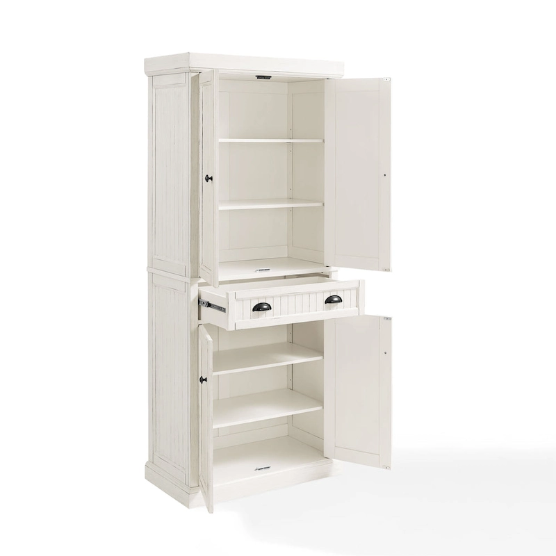 Crosley Seaside Distressed White Kitchen Pantry