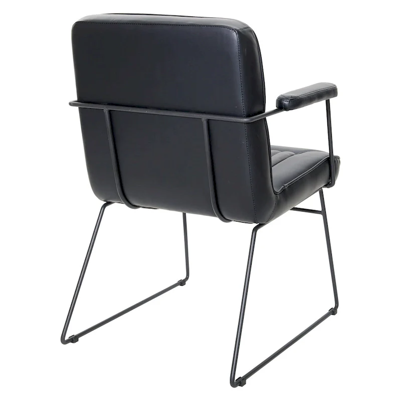 Teigen Faux Leather Chair with Sled Base