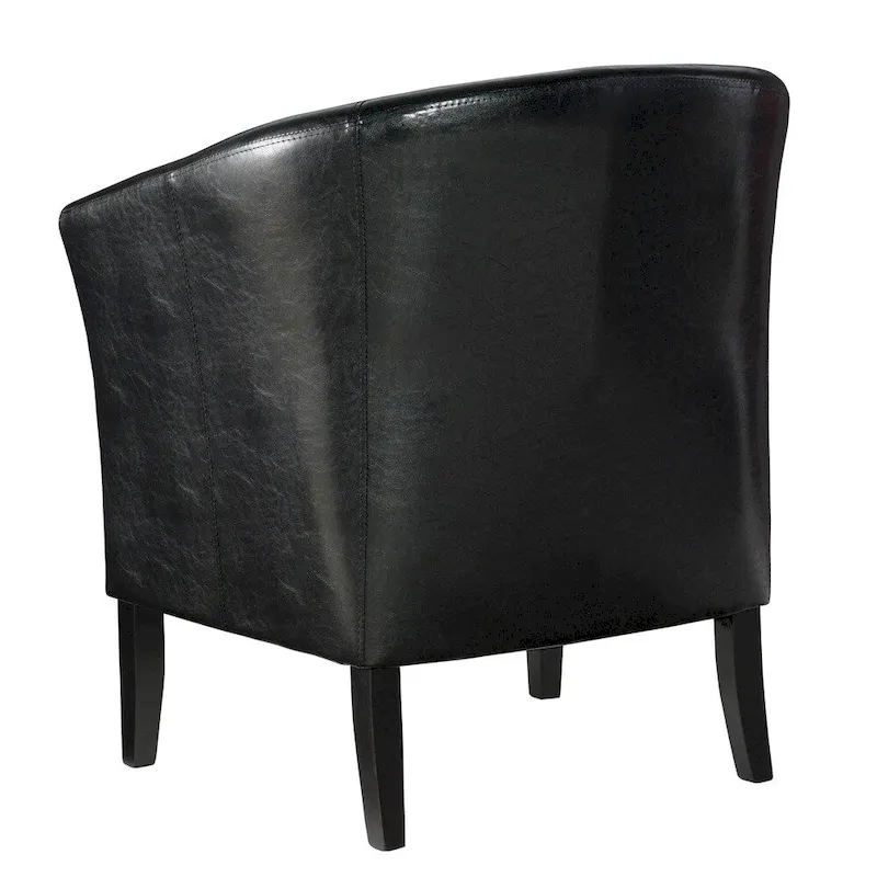 Barrel Club Chair Jet Black Upholstery