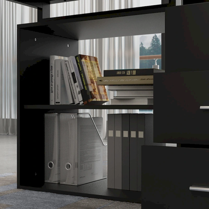 Timechee 55-inch L Shaped Office Computer Desk w/ Drawers