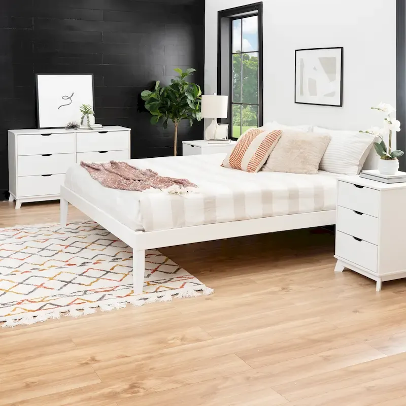 Purcell 4-Piece Bedroom Set with 6-Drawer Dresser and 2 Nightstands