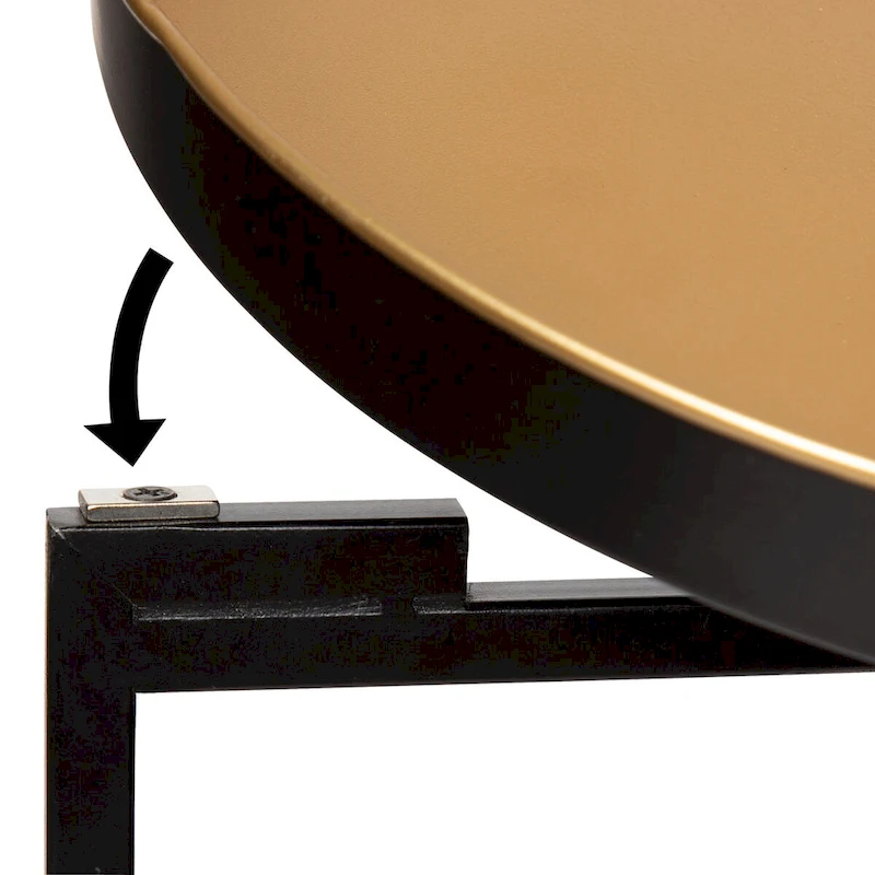 Kate and Laurel Celia Round Metal Tray/ Foldable Accent Table - 14x14x25.75