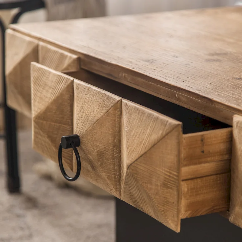 41.73 Square Retro Coffee Table with 2 Drawers