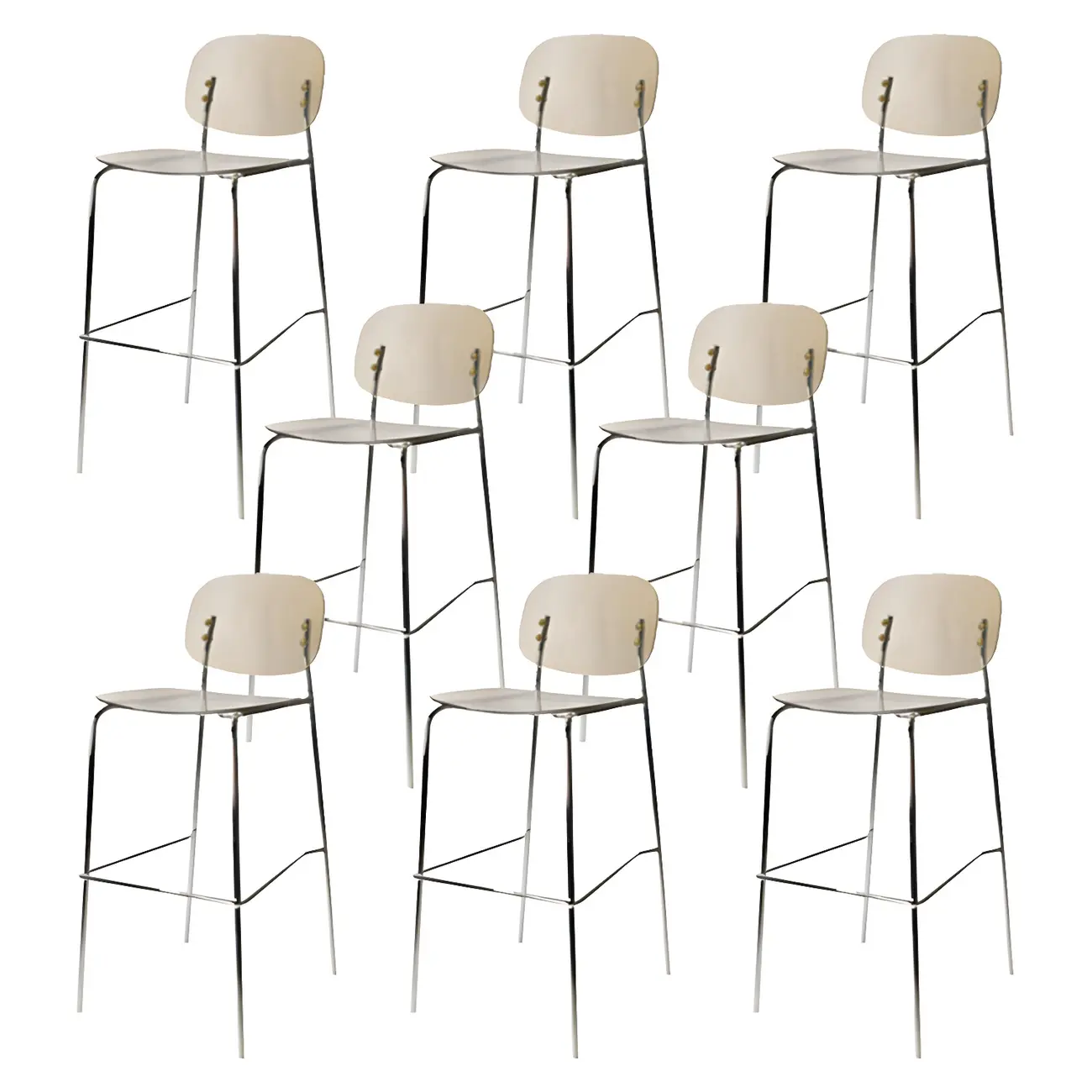 Scandinavian Square Seat Counter Height Acrylic Bar Stools