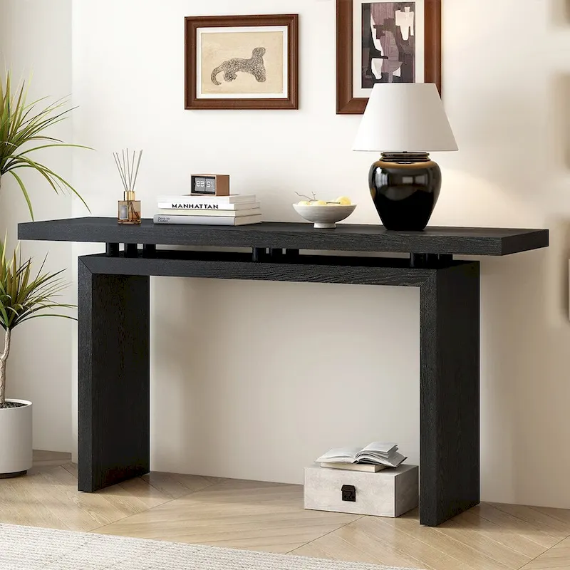 Ash Veneer Console Table, Modern Simple Style, Featuring Clever Tabletop Design, Suitable for Entryway, Hallway