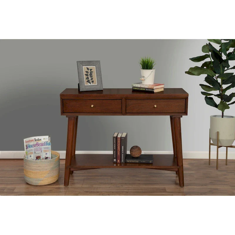 Flynn Mid Century  Console Table with 2 Drawers