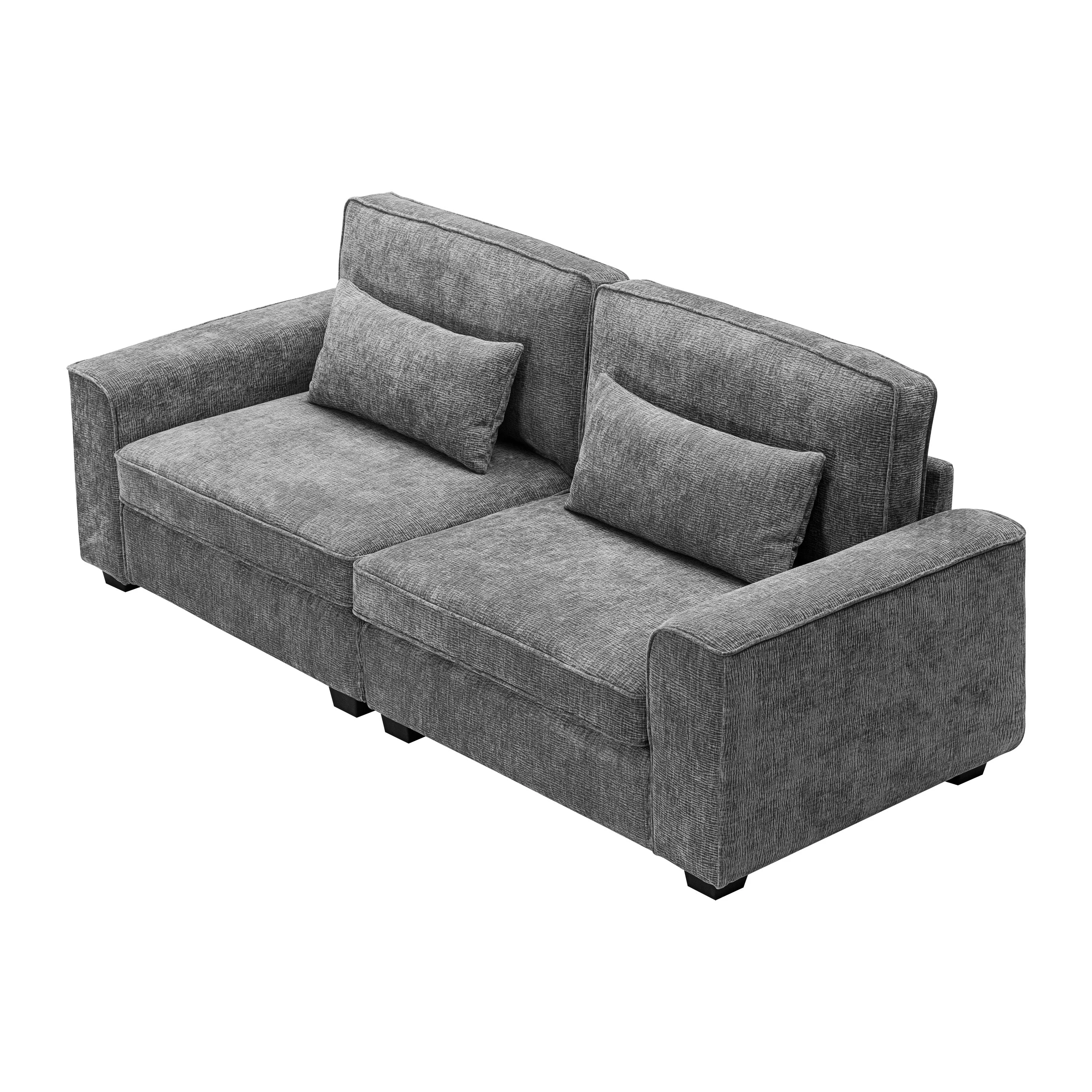 Modern Upholstered Loveseat Sofa with Plush Cushions