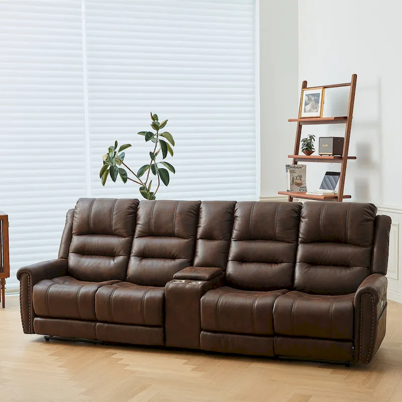 Power Sofa Loveseat Recliner Adjustable Headrest High Back Nailhead